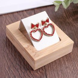 Jewellery Pouches Wood Display Earrings Tray Rack Ring Earring Support Props Pendant Wooden Stand Hanging Holder Exhibition Shelf