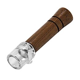 New Natural Wood Mini Pipes Catcher Taster Bat One Hitter Dry Herb Tobacco Philtre Glass Tube Portable Removable Handpipes Smoking Cigarette Wooden Holder