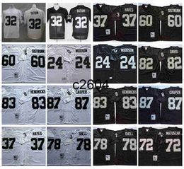 c2604 Vintage 24 Charles Woodson 32 Jack Tatum Football Jerseys 37 Lester Hayes 83 Ted Hendricks 60 Otis Sistrunk 78 Art Shell 87 Dave Casper 82 Al Davis 72 John Matuszak