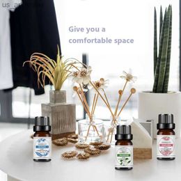 Pure Essential Oils 10ML with Diffuser Reed Oils Refill Diffuser Aromatic Oil Jasmine Sakura Lemon Rose Vanilla Essential Oils L230523