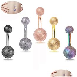 Navel Bell Button Rings Stainless Steel Dl Polish Ball Belly Ring Sier Rose Gold Allergy For Women Fashion Jewelry Will And Drop D Dhwdm