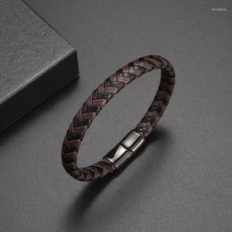 Charm Bracelets Classic Statement Single Layer Hand Braided Leather Bracelet With Magnetic Clasp Men's Everyday Accessories