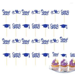 Festive Supplies Graduation Cupcake Picks 24Pcs Class Of 2023 Toppers Glitter Grad Caps Food Appetiser Cake