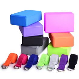 Yoga Blocks Block 2 Pack with Strap EVA Foam Fitness Exercise Bricks Set For Home Gym 230605