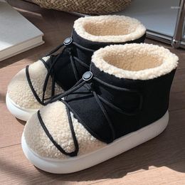 Boots Winter Warm Women Snow Woman Casual Shoes Comfort Home Slipper High Top Bread Shoe Ladies Short Female