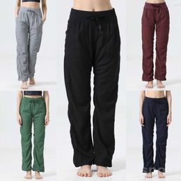 Yoga Lady Fitness Trousers Workout Sweatpant Woman Straight-Leg Workout Ready to Pants Full Length Pockets Exercise Yogas Pant Popular Casual