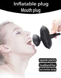 BDSM Sex Toys Silicone Gag Mouth Plug Inflatable with Detachable Pump for Man Woman Couple LGBT Erotic Sex Game Play L230518