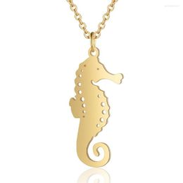 Pendant Necklaces Sea Horse Cute Stainless Steel Necklace Jewellery Accessories Valentine's Party Gifts For Women Wholesale Gift