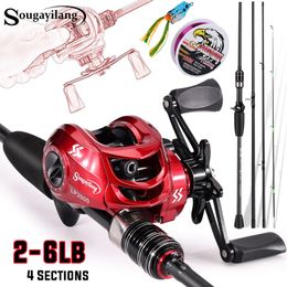 Rod Reel Combo Sougayilang Fishing Rod and Reel Combo Set 2.1m Carbon Fibre Casting Rod and 7.2 1 Gear Ratio Baitcasting Fishing Reel Pesca 230606