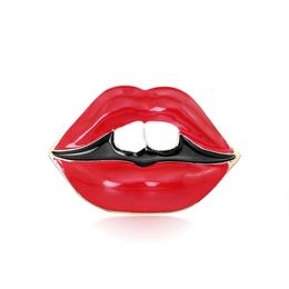 Pins Brooches Sexy Smile Red Lip Brooch Pin Business Suit Tops Formal Dress Cor For Women Gift Fashion Jewellery Drop Delivery Dhblz