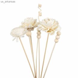 7PCS Dahlia Flower Rattan Sticks Fireless Fragrances Reed Diffuser Stick Diy Ornaments Home Decor L230523