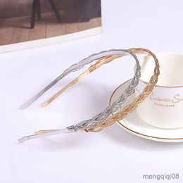 Other Twisted Braid Metal Hair Headband Women Fashion Silver Gold Rhinestone Hairbands Headwear Girls Hair Accessories