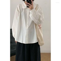 Women's Blouses HOUZHOU Japanese Fashion White Shirts Women Long Sleeve Preppy Oversized Casual Blouse Chic Kawaii Cute Harajuku Shirt