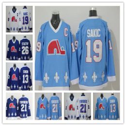 Quebec Nordiques Retro Hockey Jersey Arik Johnson Joe Sakic Mats
