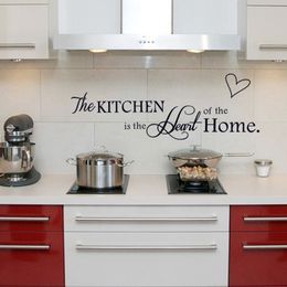 New Kitchen is Heart of the Home Letter Pattern Wall Sticker PVC Removable Home Decor DIY wall art MURAL