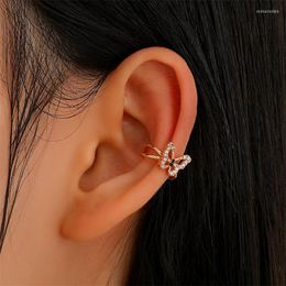 Backs Earrings Korean Style Hollow Out Butterfly Ear Clip For Women Cuffs Jewellery Fairy Crystal Without Hole Fake Piercing