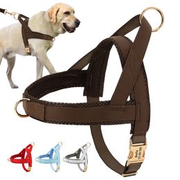 Dog Collars Leashes Personalised Harness No Pull Harnesses Adjustable Pet Walking Training Vest For Medium Large Dogs Bulldog Free Engraving 230606