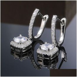 Dangle Chandelier Earring Square Bling White Zircon Fashion Drop Women Earrings Jewellery Delivery Dhl2B
