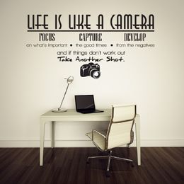 Camera Quote Wall Sticker Home Decor Photograph Vinyl Home Study Living Room Lounge Decoration Wall Sticker