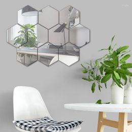 Wall Stickers 30pcs Self Adhesive Reflective Hexagon Shape Mirror Decoration Mural For Bedroom Home Decor