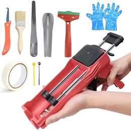 Gun 400ml Steel Dual Component Cartridge Gun Applicator Hydraulic Manual Glue Gun Caulk Gun for Ceramic Tile Seam Home Repair