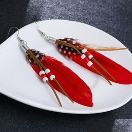 Dangle Chandelier Retro Feather Tassel Earrings Ear Cuffs Hoop For Women Fashion Jewellery Will And Sandy Drop Ship Delivery Dhxpv