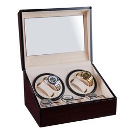 Watch Boxes & Cases 4 6 Automatic Winder Wooden Box Clos Collection Storage Holder Double Head Shake Motor Remontoir237g
