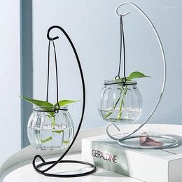 Vases Creative Hanging Transparent Hydroponic Glass Vase With Flowerpot Green Pineapple Aquarium Simple Modern Small Bottle