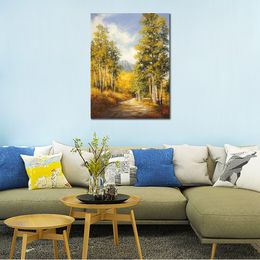 Countryside Landscape Canvas Art Road to Gothic Handmade Oil Painting Impressionistic Modern Home Decor
