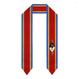Scarves Graduation Sash Eswatini Flag Scarf Shawl Stole Sapphire Blue With Star Stripe Bachelor Gown Accessory Ribbon 180 14cm