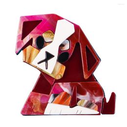 Brooches FishSheep Acrylic Geometric Cute Dog Brooch For Women Kids Resin LovelyAnimal Design Jewelry Clothing Accessories Gifts