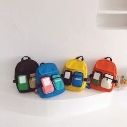 Backpacks 3-6Years Baby Trendy Two Shoulders Bags Kindergarten Schoolbags Boys Girls Design Fashion Colour Matching Casual Backpacks 230606