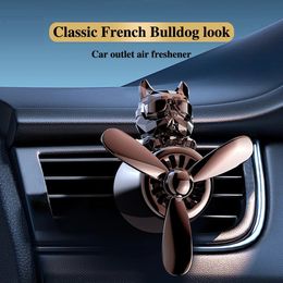 Car Air Freshener Car Fragrance Auto Air Freshener Cool Bulldog Pilot Rotating Propeller Air Outlet Perfume Flavouring Accessories 230605