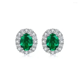 Stud Earrings 925 Sterling Silver 1.38 Carat Simulated Diamond Lab Grown Zambia Emerald Wholesale Jewellery