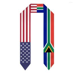 Scarves Graduation Sash South Africa & USA United States Flag Stole Shawls Graduate Wraps Scraf International Student Pride Gifts