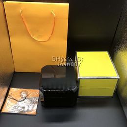 Quality Black Colour Wood Boxes Gift Box 1884 Wooden Box Brochures Cards Black Wooden Box For Watch Includes Certificate Bag315h