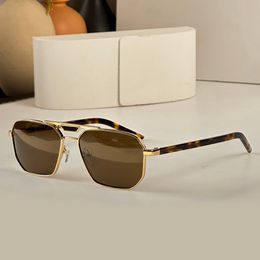 Havana Gold Brown Pilot Sunglasses 58Y Men Summer Fashion Sunglasses Sunnies gafas de sol Sonnenbrille Shades UV400 Eyewear with Box