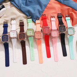 Wristwatches Summer Candy Colour Digital Watch Square Women Watches Sports Electronic Wrist Clock Clocks Drop