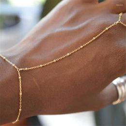 Charm-Armbänder an der Hand, Perlenkette/Ring-Armband für Frauen und Mädchen, Boho-Chic, Bauchtanz-Körperschmuck, verzierter Finger BRA244