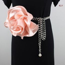 Belts Vintage Romantic Thin Belt For Women Cloth Camellia Decors Ladies Dress Fashion Female Waist Rope Accessories