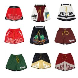 designer mens short black shorts rhude shorts men's Capsule shorts summer beach pants mesh material breathable sweat loose fitness basketball shorts pants size:s-2XL