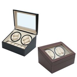 PU Leather Automatic 4 6 Watch Winder Rotator Storage Case Display Box Organiser Silent Operation Automatic Rotation All Aspects218i