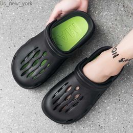 Summer New Men's Sandals Hole Shoes Anti-slip Beach Slippers Men Shoes Outdoor Slippers Clogs Mens Slippers 45 Sandalia L230518