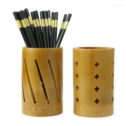 Storage Bottles Bamboo Kitchen Cutlery Organizer Multifunction Table Holder For Forks Spoons Chopsticks Supplies
