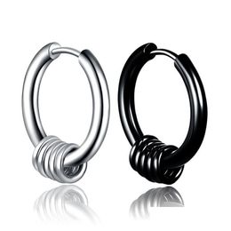 Hoop Huggie Stainless Steel Earrings Puncture Sier Black Rings Ear Stuff Fashion Jewelry For Men Women Gift Drop Delivery Dh17S