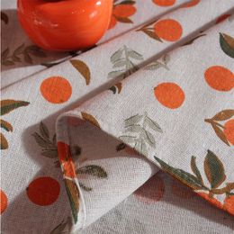 Table Cloth Linen Rectangular Pumpkin Orange Dust-Proof Table Cover for Kitchen Dinning Table Home Decor R230605