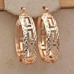 Hoop Earrings Trendy Hollow Out For Women Gold Filled Geometry Pageant Plated Copper Fashion Jewellery Accessories