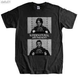 Mens T-shirt TOPS Supernatural Mugshot's T shirt supernatural mug mugshot sam dean winchester sam unisex tee-shirt L230520