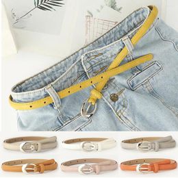 Belts 1Pc Trendy Thin Waist Belt Fashion Graceful Candy Colours Faux Leather Women Adjustable Dress Strap Apparel Accessories