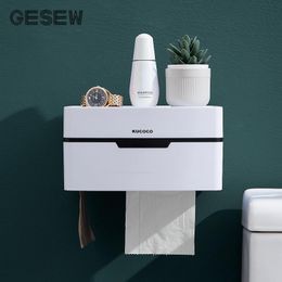 Holders Gesew Portable Punch Free Toilet Paper Holder Household Creative Storage Box Waterproof Tissue Box for Home Bathroom Accessories